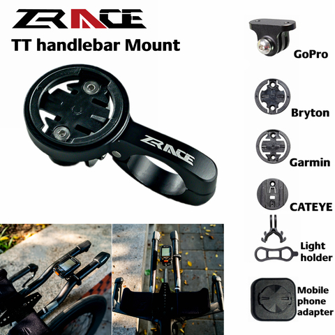 ZRACE TT Handlebar Computer mount - Black, Out front Mount Holder for iGPSPORT Garmin Bryton GoPro CATEYE Camera ► Photo 1/6
