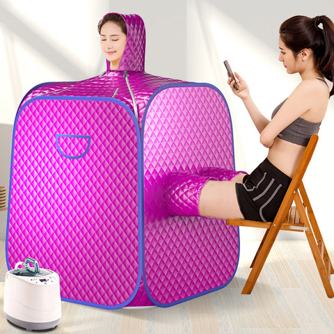 Healthy Steam Sauna Portable Spa Room Home Beneficial Full Body Slimming Folding Detox Therapy Steaming Sauna Cabin 2 person ► Photo 1/5