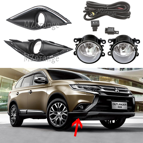 for Mitsubishi Outlander 2016-2022 fog lights halogen fog light led headlight frame headlights cover foglights fog lamps covers ► Photo 1/6