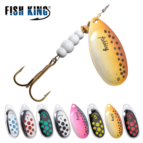 FISH KING 6 Color 0#-5# Spinner Bait With Treble Hooks 35647-BR Arttificial Bait Fishing Lure ► Photo 1/6