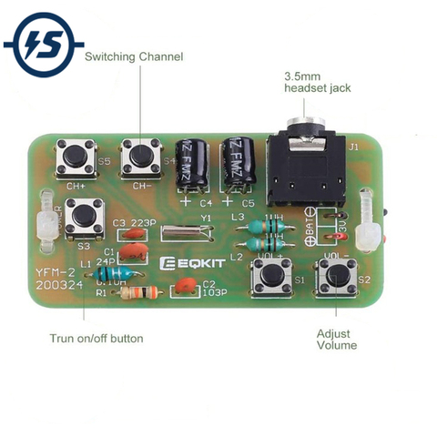 DIY Kit FM Stereo Radio Module w/ Headset Adjustable 76-108MHz YFM-2 Wireless Receiver DC 3V ► Photo 1/6