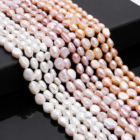 100% Natural Freshwater Pearl Round Oval Irregular Rice Shape 35cm Punch Loose Pearl Beads For Jewelry Making DIY Bracelet 4-9cm ► Photo 1/6
