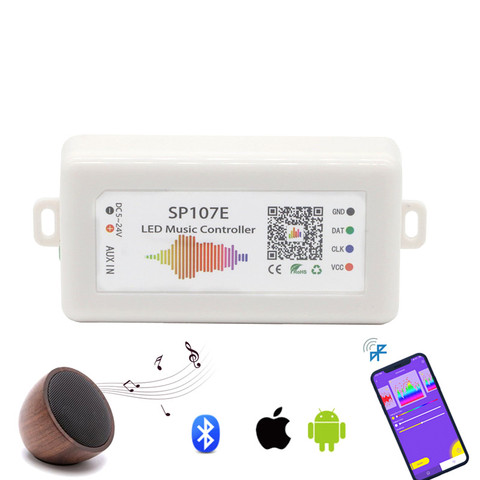 SP107E Bluetooth Music Controller Full Color Pixel SPI Controllers by Smart Phone APP for WS2811 WS2812B WS2813 SK6812 LED Strip ► Photo 1/1