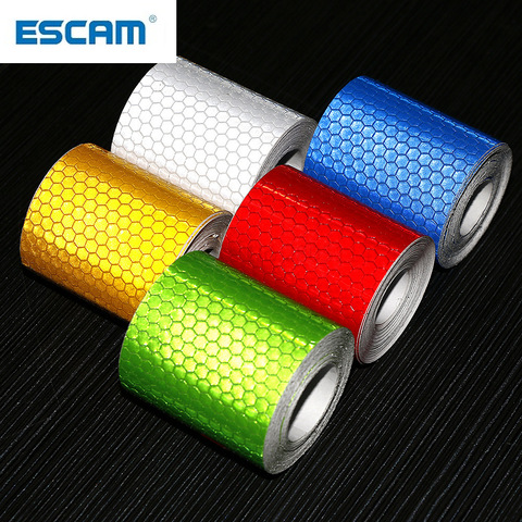 ESCAM 5cmx3m Car Reflective Material Tape Sticker Automobile Motorcycles Safety Warning Tape Reflective Film Car Stickers ► Photo 1/5