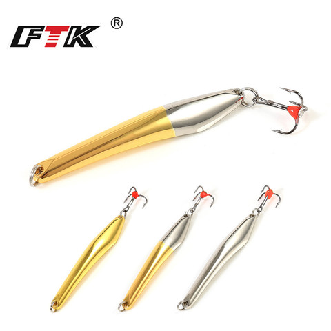 FTK Ice Fishing Lure Winter 2022 NEW STYLE 60mm/70mm/75mm 10g/20g/25g Allumen Gold/Silver/MIX  Treble Hook  artificial Lure ► Photo 1/6