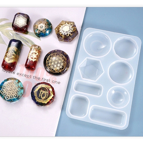 Crystal Epoxy Resin Mold Geometric Earring Ear Pendant Casting Silicone Mould DIY Crafts Jewelry Making Tools ► Photo 1/6