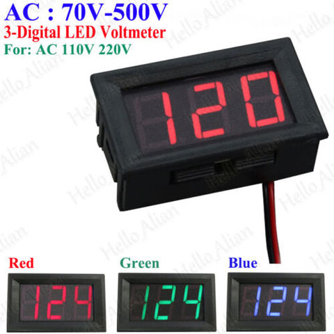 AC 70V-500V 3-Digital LED AC Voltage Panel Meter Voltmeter AC 110V 220V 230V 240V ► Photo 1/6