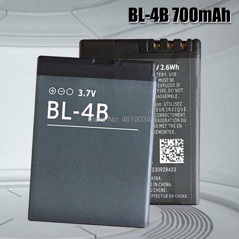 Original BL-4B Battery For NOKIA 2505 3606 3608 2670 2660 2630 5000 6111 7070 7088 7370 7373 7500 700mAh ► Photo 1/6