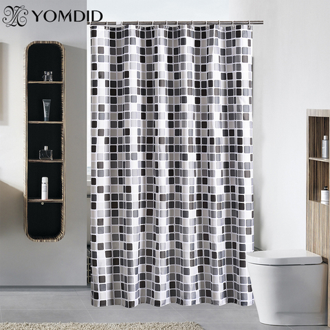Waterproof Shower Curtain with 12 Hooks Mosaic Printed Bathroom Curtains Polyester Cloth Bath Curtain for Bathroom Decoration ► Photo 1/6