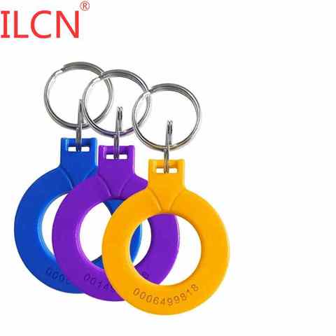 125khz ID Circular Waterproof Read Only Keyfob Token Tag RFID EM4100 llavero Card Key Fob Ring Access Control 1pcs Fast Shipping ► Photo 1/1