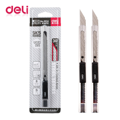 3PCS Deli art knife small metal art knife self-locking small paper cutting knife car film unpacking 30 degree tip ► Photo 1/6