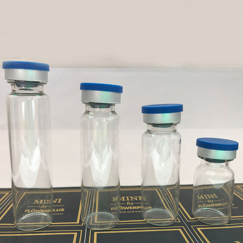 10pcs Clear Injection Glass Vial/Stopper With Flip Off Caps Small Medicine Bottles Experimental Test Liquid Containers ► Photo 1/6