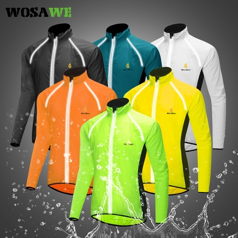 WOSAWE Men MTB Road Bike Bicycle Jackets Breathable Reflective Cycling Jackets Long Sleeve Windproof Outdoor Sports Raincoat ► Photo 1/6