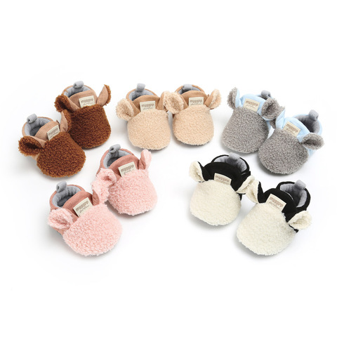 Baby Socks Shoes Boy Girl Booties Winter Warm Sheep Ear Crawl Toddler Prewalkers Cotton Soft Anti-slip Infant Newborn Crib Shoes ► Photo 1/6