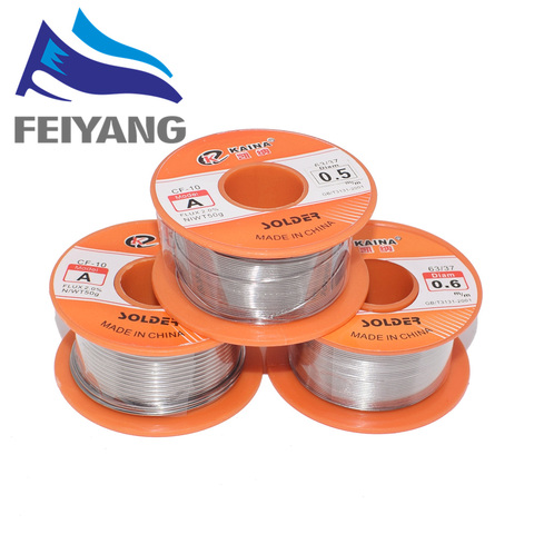 1PCS 0.6/0.8/1/1.2/1.5MM 63/37 FLUX 2.0% 45FT Tin Lead Tin Wire Melt Rosin Core Solder Soldering Wire Roll For diy ► Photo 1/2