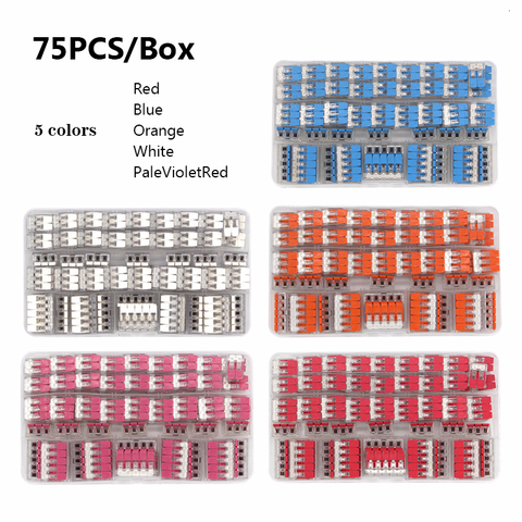 Wire Connectors Set Box 222-412 413 Universal Compact Fast Lighting Wiring Led Strip Cable Quick Conector Push-in Terminal Block ► Photo 1/6