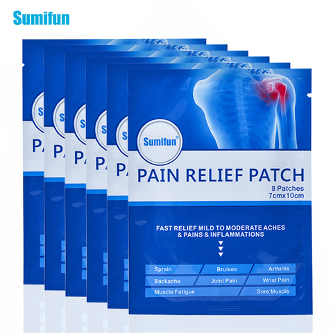 Sumifun 8/16/40/64Pcs Pain Relief Patch Blue Muscle Pain Wrist Pain Bruises Stress Relaxation Medical Plaster Joint Pain Killer ► Photo 1/6