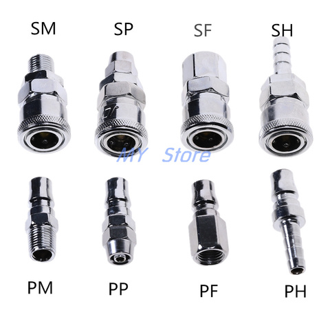 Pneumatic fittings Air Compressor Hose Quick Coupler Plug Socket Connector SP20,PP20,SM20,PM20,SH20,PH20,SF20,PF20. ► Photo 1/6