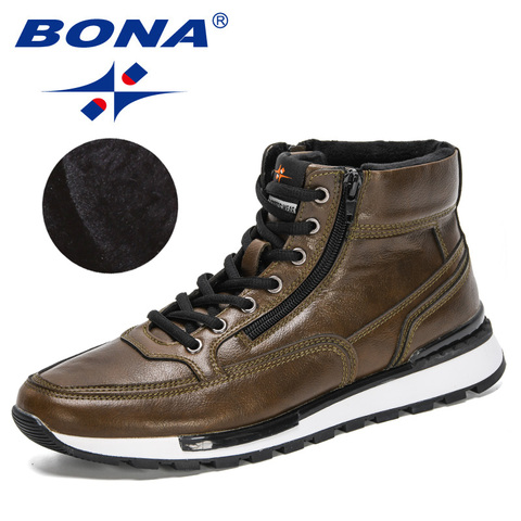 BONA 2022 New Designers Winter Shoes Men Casual Shoes High Top Male Boots Warm Ankle Boots Mansculino Footwear Chaussure Homme ► Photo 1/6