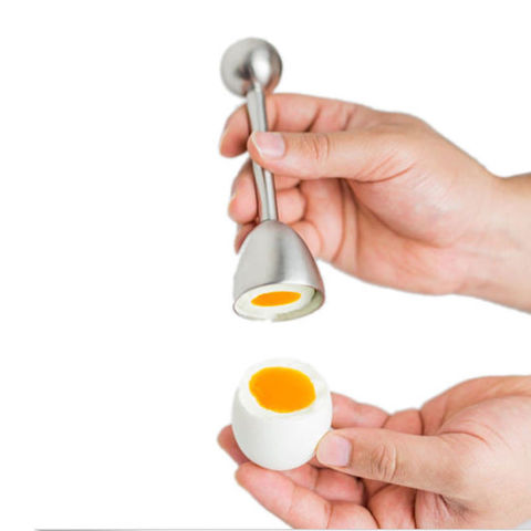 Stainless Steel Egg Topper Cutter Shell Opener Boiled Raw Egg Open Scissors Tool