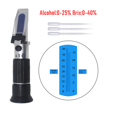 KETOTEK Digital Refractometer Brix Sugar 0-40% Alcohol Wine Beer 0-25% ATC Refrat metro Densimeter Adjustable ► Photo 1/6