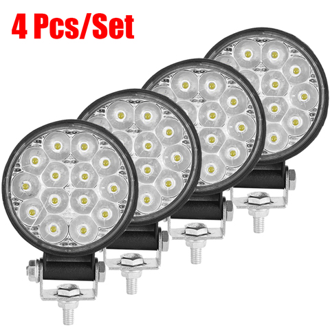 2/4Pcs Mini Led Work Light Round Spotlight 42W Car Work Headlight For Truck Offroad Fog Lamp Night Driving Lights For SUV ATV ► Photo 1/6