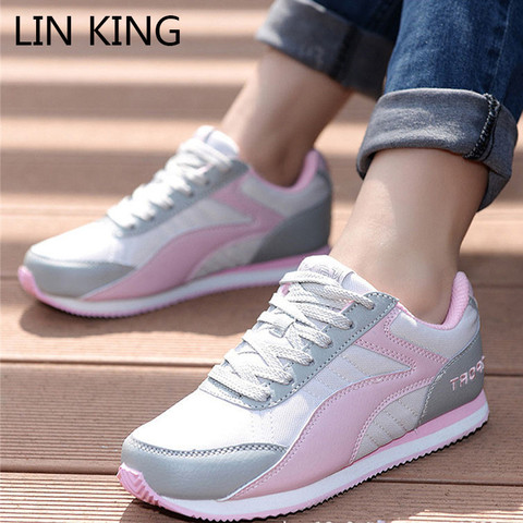 LIN KING Spring Autumn Sneakers Flats Shoes Women Breathable Air Mesh Ladies Outdoor Walking Shoes Light Weight Zapatillas Mujer ► Photo 1/6