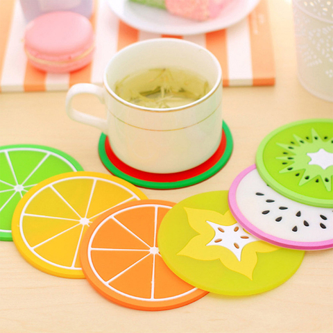 7pc/set Colorful Mini coaster for table desk hot Silicone cup mat placemat stand hot fruit drink Pad for kitchen Pad Slip Holder ► Photo 1/6