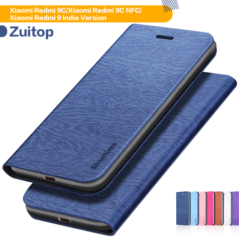 Leather Phone Case For Xiaomi Redmi 9C Redmi 9C NFC Flip Case For Xiaomi Redmi 9 India Version Wallet Case Silicone Back Cover ► Photo 1/6