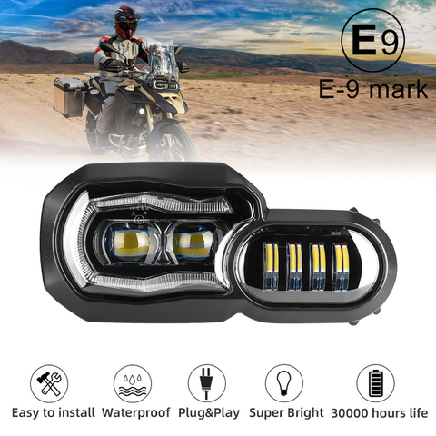 Big Sale! E-mark Approved Headlights for BMW F650GS F700GS F800GS ADV F800R Motorcycle Lights Complete LED Headlights Assembly ► Photo 1/6