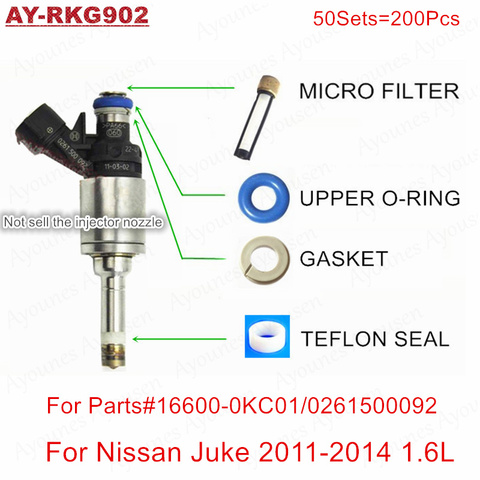 50sets/200Pcs GDI Fuel Injector Repair Servince Kits For Parts 16600-1KC0A 0261500092 For Nissan Juke 2011-2014 1.6L (AY-RKG902) ► Photo 1/4
