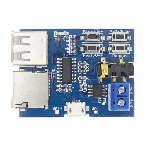 TENSTAR ROBOT TF card U disk MP3 Format decoder board module amplifier decoding audio Player ► Photo 1/6