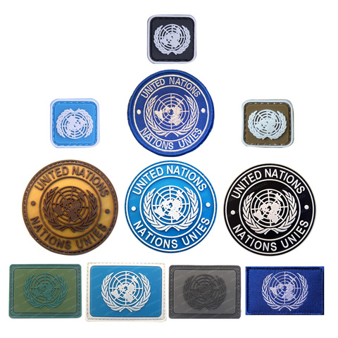 Un United Nations U.N. Badge Pvc Embroidery Tactical Army Airsoft Patch Badge Hook Military Brassard Combat Armband  Patch ► Photo 1/6