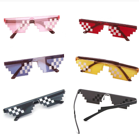 Hot 10 color Fashion Sunglasses Kids cos play action Game Toy Thug Life Glasses with EVA case Toys for children gifts ► Photo 1/6