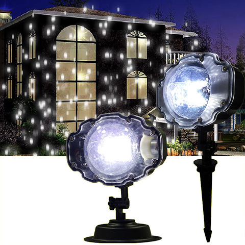 Snowfall Christmas Projector Snowflake Laser Show System Outdoor IP65 LED Stage Light Moving Snow Laser Projector for Home ► Photo 1/6