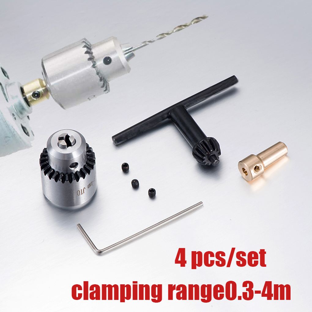 Taper Drill Chunk Micro 0.3-4mm JTO Taper Mounted Drill Chuck and Wrench with Chuck Key for Lathe Electric Drill