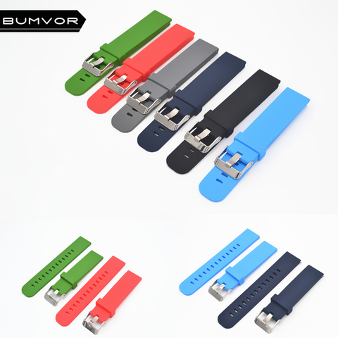 Quick Install Watch Strap 18mm/20mm/22mm for Motorola Moto 360 2 Gen 46mm Samsung Gear2 Silicone Rubber Band Bracelet ► Photo 1/6