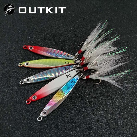 OUTKIT 1 Pcs Long Casting Metal Lure Fishing Spoon 7-21g Sea Fishing Hard Lure Bait Spoon Fishing Tackle Metal Jigging Lures ► Photo 1/6