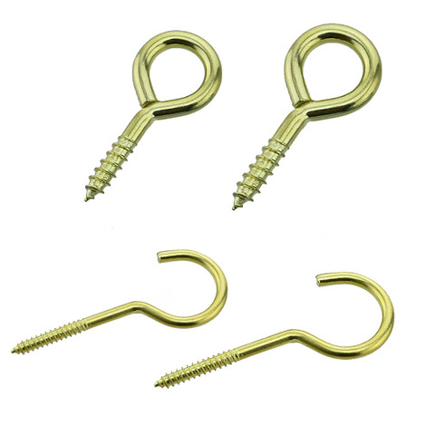 Copper Plated Screw Hook Eye Ring Hook Sheep Eye Screws Thread Peg Self-tapping Screws For Craft Jewelry Light 0#~16# ► Photo 1/6