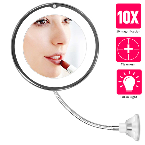 10X Magnifying Mirror makeup Light LED Magnifier Vanity Lamp 360 Degree Rotation Rotating Dressing Table Lighting ► Photo 1/6