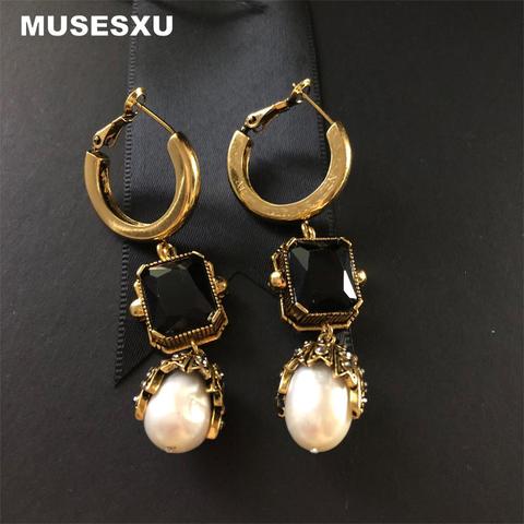 Fashion Jewelry & Accessories Baroque style Brand Retro Pearl tassel Pendant Earrings For Women's Party Wedding Jewelry Gift ► Photo 1/6