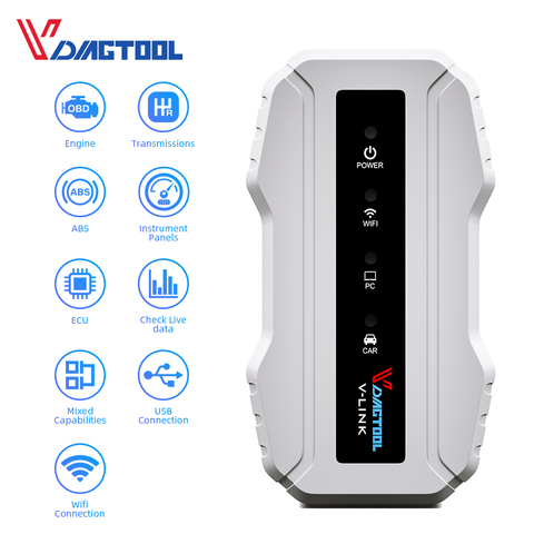 VDIAGTOOL Truck Diagnostic Interface For Cat3 For Cummins V7.62 Wifi Version Vlink Heavy Duty Scanner Tool PK NEXIQ ► Photo 1/1