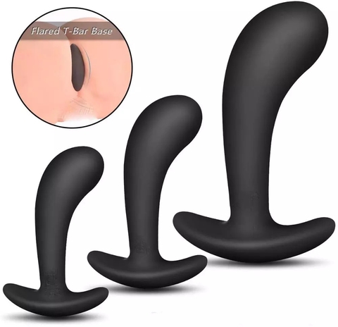 BLACK Silicone Anal Plug Training Set Bullet Dildo Vibrator Anal Sex Toys For Woman Male Prostate Massager Butt Plug Gay Sex Toy ► Photo 1/6