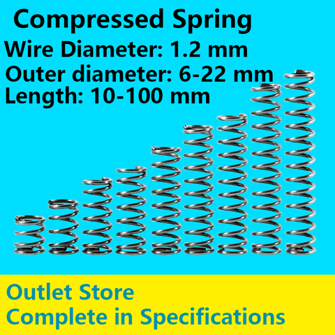 Telescopic spring Compressed Spring Spot Goods Return Spring Line Diameter 1.2mm, External diameter 6-22mm ► Photo 1/6