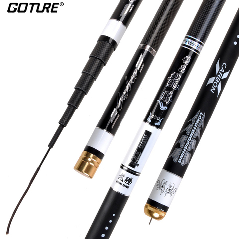 Goture Carbon Fiber Telescopic Fishing Rod 2.7m-6.3m 1/9 Power Hard Hand Pole Carp Fishing Feeder Rods for Stream Freshwater ► Photo 1/6