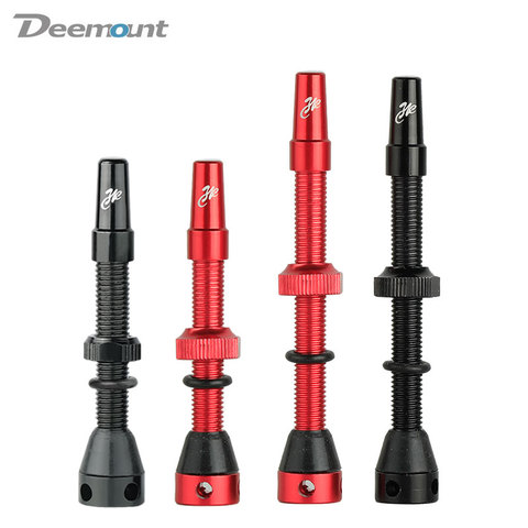 2PCS Deemount Bicycle Tubeless Carbon Rim Presta Valves 44/60mm F/V Nipple Brass Core CNC Machined Anodized W/Tool ► Photo 1/6