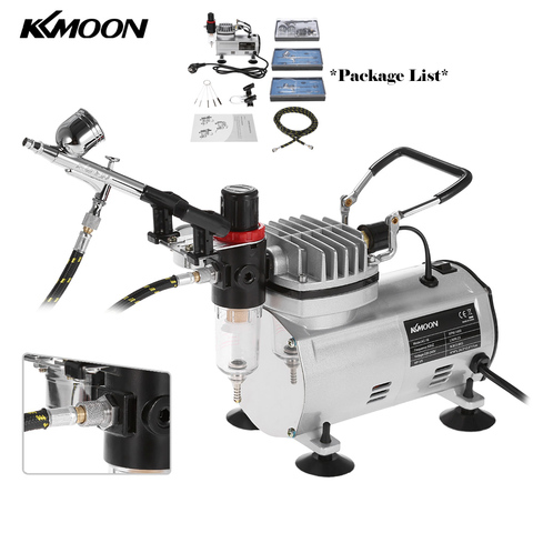 KKmoon Professional Airbrush Compressor Oil-less Quiet High-pressure Pump Tattoo Manicure Spraying Air Compressor Tank ► Photo 1/6