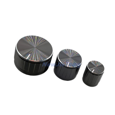 5pcs Black Aluminum Alloy Potentiometer/Encoder Knobs Switch Caps 30/21/15 x 17mm Half Shaft Plum Shaft ► Photo 1/4