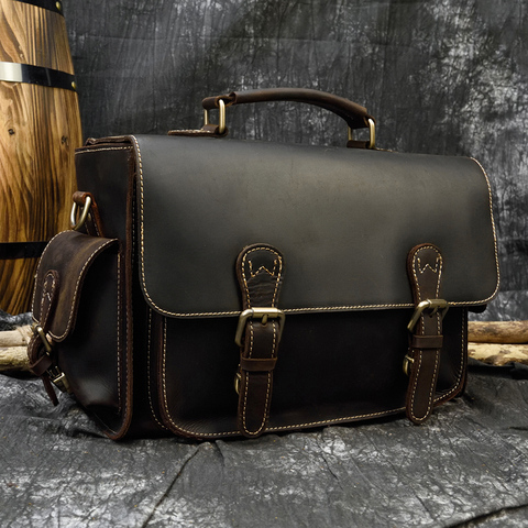 MAHEU Vintage Leather Shoulder Camera Bag Briefcase For Professional Camera Insert Bag Top Grade Genuine Leather Crazy Horse ► Photo 1/6
