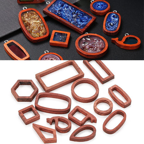 13style Wood Border Mold Geometric Hollow Frame Bezel Border Epoxy Resin Molds Border Resin Moulds For DIY Jewelry Making ► Photo 1/6